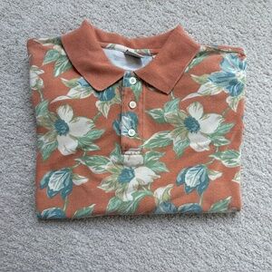Vintage 80s GAP tropical Hawaiian print polo shirt